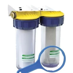 Double filtre anti-tartre 3/4'' avec équerre cartouche et clé - - FD34C^Polar Hot