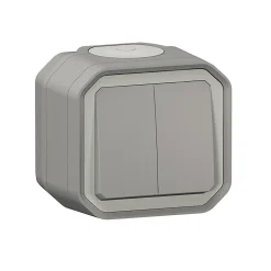 Double interrupteur Plexo gris en saillie^Legrand Sale