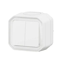 Double interrupteur Plexo blanc en saillie^Legrand Sale