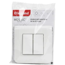 Double interrupteur va-et-vient à vis Mosaïc blanc^Legrand Discount