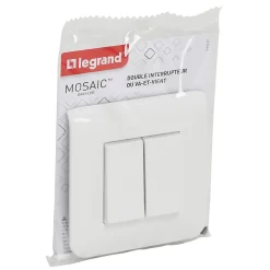 Double interrupteur va-et-vient à vis Mosaïc blanc^Legrand Discount