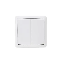 Double interrupteur va-et-vient monobloc en saillie étanche Sigurd blanc complet-Jacobsen