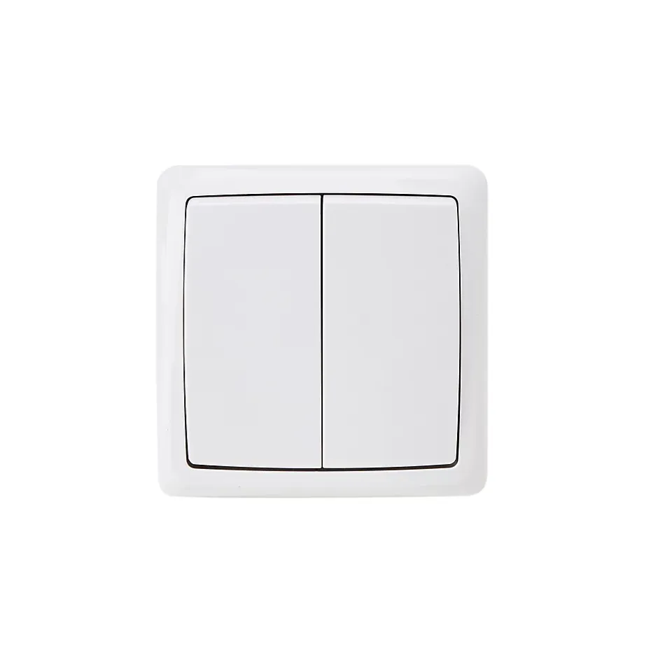 Double interrupteur va-et-vient monobloc en saillie étanche Sigurd blanc complet-Jacobsen