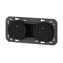 Double prise 2 pôles + terre Dooxie noir carrée à composer-Legrand New