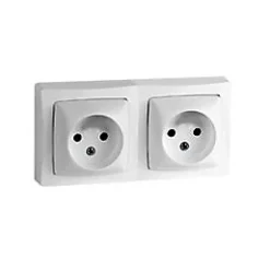 Double prise 2 pôles horizontale ASL blanc^Legrand Hot