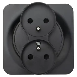 Double prise avec terre Espen noir composable-Jacobsen Clearance