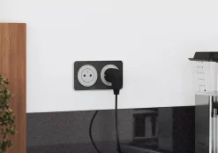 Double prise avec terre prêt câblée Espen aluminium composable-Jacobsen Hot