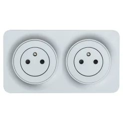 Double prise avec terre prêt câblée Espen aluminium composable-Jacobsen Hot