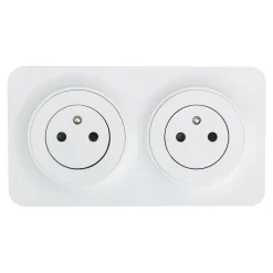 Double prise avec terre prêt câblée Espen blanc composable-Jacobsen Best