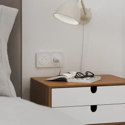 Double prise avec terre prêt câblée Espen blanc composable-Jacobsen Best