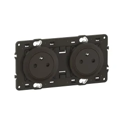 Double prise de courant Céliane avec terre précablée noire sans plaque^Legrand Hot