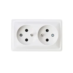 Double prise monobloc en saillie Sigurd blanc complet-Jacobsen Online