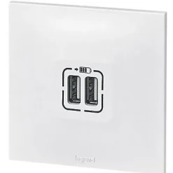 Double prise USB Neptune Blanc mat^Legrand Outlet