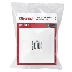Double prise USB Neptune Blanc mat^Legrand Outlet