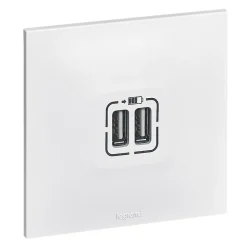 Double prise USB Neptune Blanc mat^Legrand Outlet