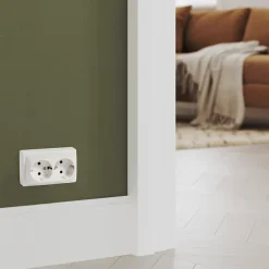 Double prise USB-A monobloc en saillie Sigurd blanc complet-Jacobsen Hot