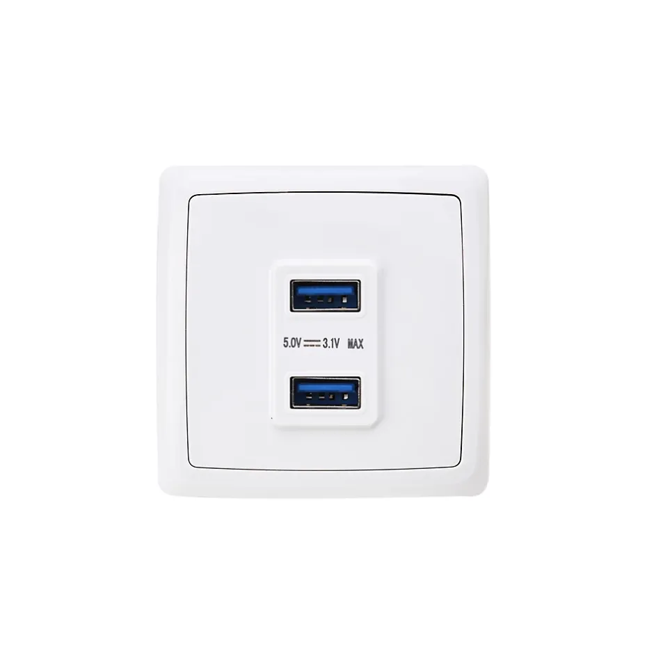 Double prise USB-A monobloc en saillie Sigurd blanc complet-Jacobsen Hot