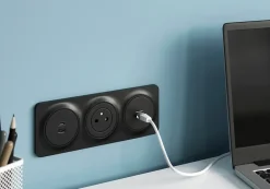 Double prise USB-A+C Kennet blanc complet-Jacobsen