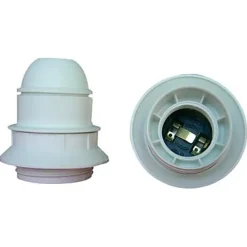 Douille culot E27 thermoplastique simple bague blanc^Diall Hot