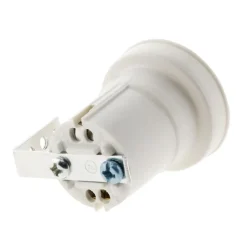 Douille E27 résine avec patte équerre - Blanc --Zenitech Sale