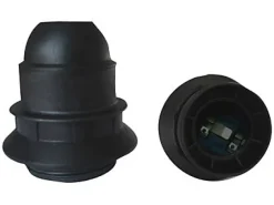 Douille E27 semi-filetée avec bague noir-Diall Discount