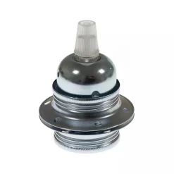 Douille Métal Chromé E27 avec Mise à la Terre Prête à l'Emploi Idéale pour Vos Créations DIY^Lnd Outlet