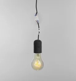 Douille pré-assemblée avec câble d'alimentation et bornier. E27. Câble de 16 cm. Noir-Velamp Discount