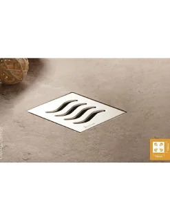 Drain de douche carré en acier inoxydable CONFLUO TIDE 15x15 cm^Karag Best