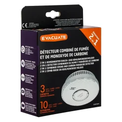 Détecteur combiné de fumée et de monoxyde de carbone Evacuate^ Best