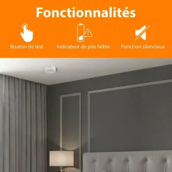 Détecteur de fumée Capteur Optique Bouton de Test 85 DB-Nature Pro Outlet