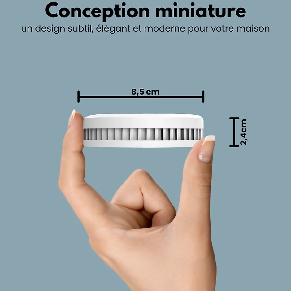 Détecteur de fumée Safety Pro Mini - Batterie 10 ans - Détecteur de fumée - Alarme incendie^Aroha Discount