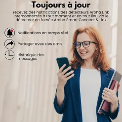 Détecteur de fumée Smart Connect & Link connectable et WiFi - Alarme incendie connecte Tuya et Smartlife - 5 pieces-Aroha Online