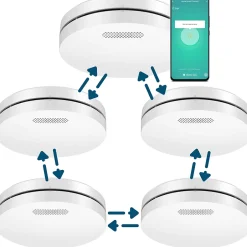 Détecteur de fumée Smart Connect & Link connectable et WiFi - Alarme incendie connecte Tuya et Smartlife - 5 pieces-Aroha Online