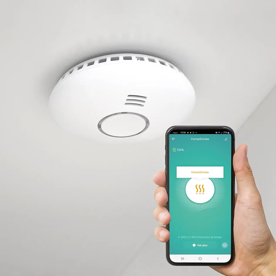 Détecteur de fumée connecté wifi HomeSmoke - - 127065^Avidsen Online
