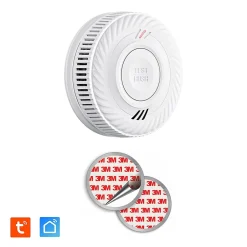Détecteur de fumée connecté WIFI - CE EN14604 - Pile 10 ans scellée et Kit de fixation magnétique-Kyf New