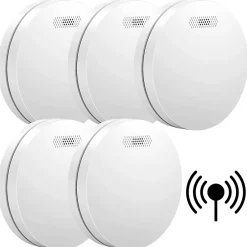 Détecteur de fumée connectable Link - Batterie 10 ans - Capteur de fumée interconnecté - Alarme incendie - 5 pièces-Aroha Hot