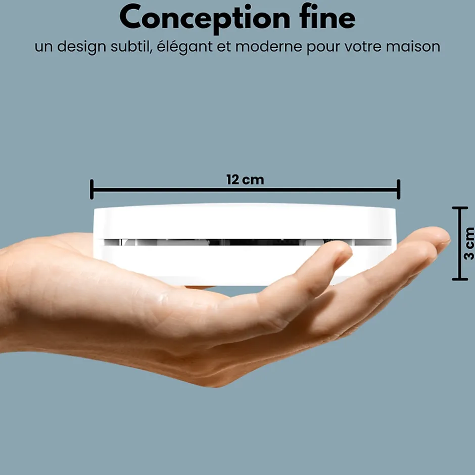 Détecteur de fumée connectable Link - Batterie 10 ans - Capteur de fumée interconnecté - Alarme incendie - 2 pièces-Aroha