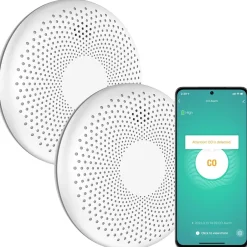 Détecteur de fumée et de monoxyde de carbone Smart Connect WiFi - Batterie 10 ans - Alarme incendie et CO - 2 pièces-Aroha Hot