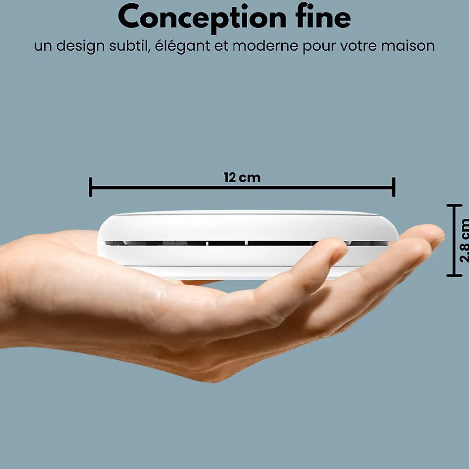 Détecteur de fumée et de monoxyde de carbone Safety Pro Sleep Line - Batterie 10 ans - Alarme incendie et détecteur de CO-Aroha New