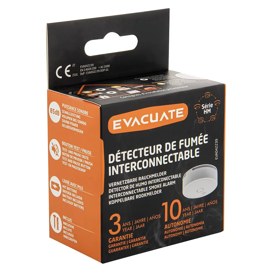 Détecteur de fumée interconnecté 433MHZ^Evacuate Best