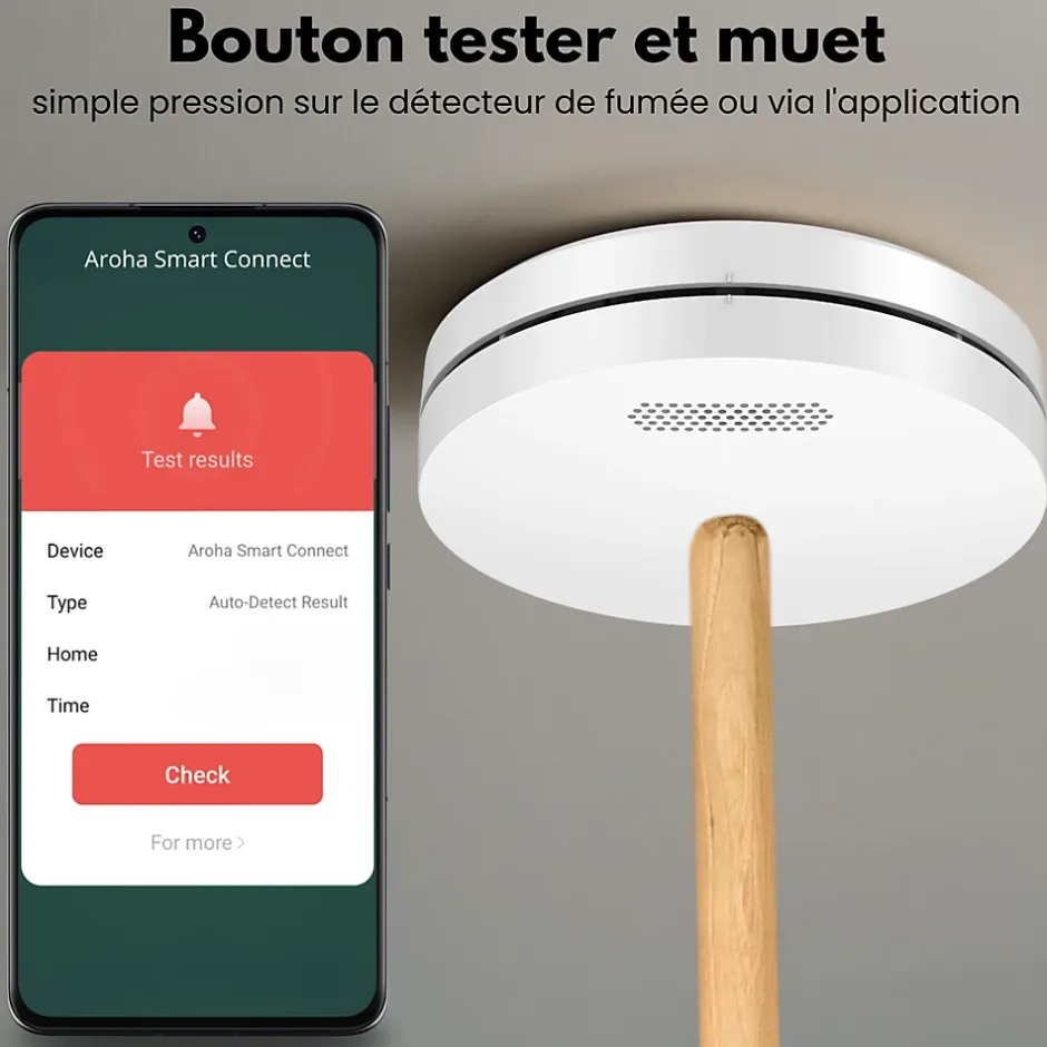 Détecteur de fumée WiFi Smart Connect - Batterie 10 ans - Alarme incendie connecte avec Tuya et Smartlife - 2 pièces^Aroha New
