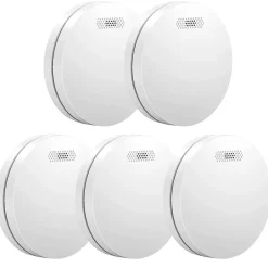 Détecteur de fumée/chaleur connectable Link - Batterie 10 ans - Capteur de fumée interconnecté - Alarme incendie - Pack de 5-Aroha Online