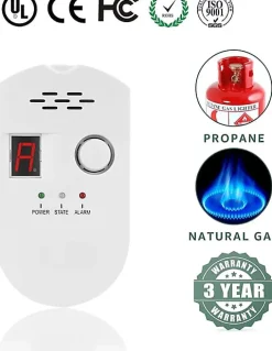 Détecteur de gaz naturel propane butane enfichable affichage numérique Firlarm-Autres Online