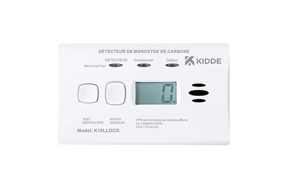 Détecteur de monoxyde de carbone digital K10LLDCO-Kidde Clearance