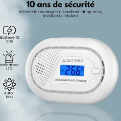 Détecteur de monoxyde de carbone Smart Connect WiFi - Batterie 10 ans - Alarme de CO connecte Tuya et Smartlife - 2 pièces^Aroha Online