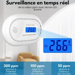 Détecteur de monoxyde de carbone interconnecté Link - Batterie 10 ans - Alarme de CO - Portable - 2 pièces-Aroha