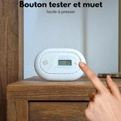 Détecteur de monoxyde de carbone Safety Pro - Batterie 10 ans - Alarme de CO portable, capteur de CO - 2 pièces^Aroha