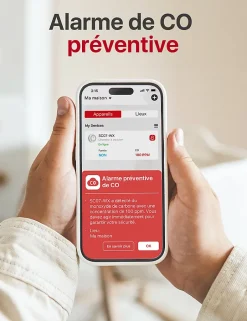 Détecteur Fumée et CO Connecté Wi-Fi Batterie Remplaçable SC07-WX Lot 2^X-Sense