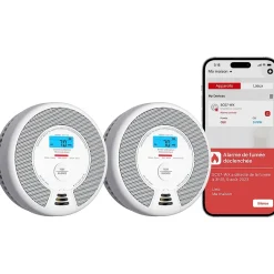 Détecteur Fumée et CO Connecté Wi-Fi Batterie Remplaçable SC07-WX Lot 2^X-Sense