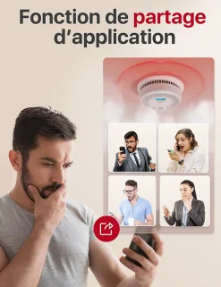 Détecteur Fumée et CO Connecté Wi-Fi Batterie Remplaçable SC07-WX Lot 2^X-Sense